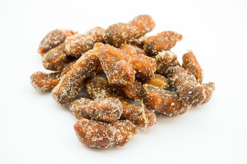 tamarind with sugar dessert on white background