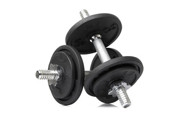 Dumbbell on white background, Studio shot.