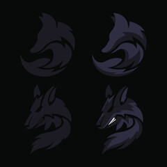 Wolf minimalist dark color logo