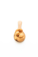 Cashew nuts on white background