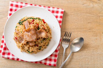 fried rice with Thai basil and pork