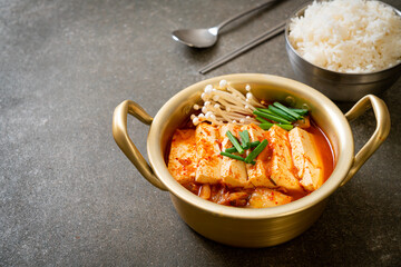 ‘Kimchi Jjigae’ or Kimchi Soup with Soft Tofu or Korean Kimchi Stew