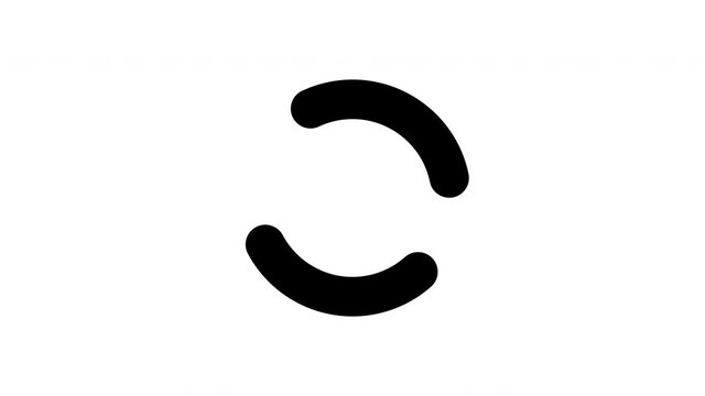 Black circle stroke lines Animation. Funny circular random shape with Alpha channel