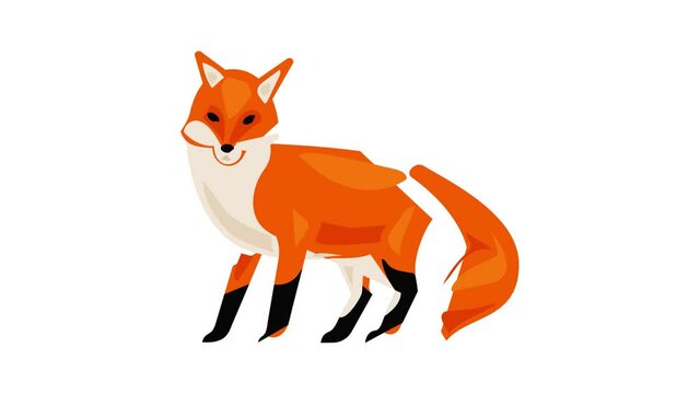 Forest fox icon animation best on white background for any design