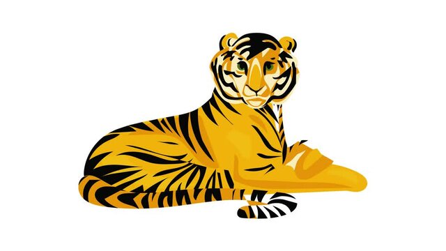 Tiger icon animation best on white background for any design