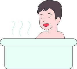 お風呂に入る男性