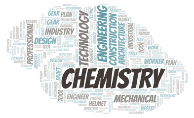 Obraz premium Chemistry typography word cloud create with the text only