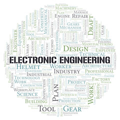 Electronic Engineering typography word cloud create with the text only