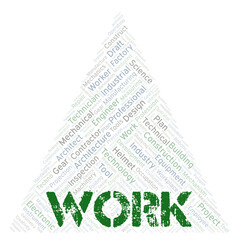 Naklejka premium Work typography word cloud create with the text only