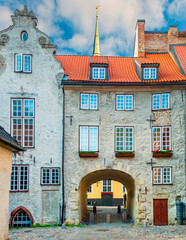 Medieval district in old European town. It offers for tourists unique architectural Gothic...