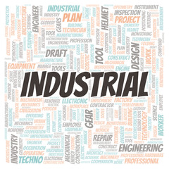 Industrial typography word cloud create with the text only