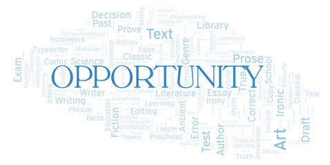 Fototapeta premium Opportunity typography word cloud create with the text only