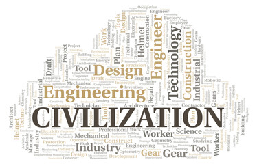 Obraz premium Civilization typography word cloud create with the text only