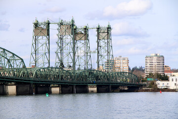 Fototapeta premium draw bridge over river