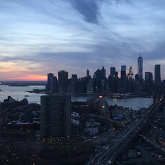 Manhattan New York Skyline Sunset