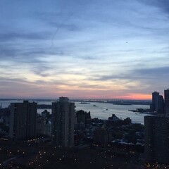 Fototapeta premium Manhattan New York Skyline Sunset