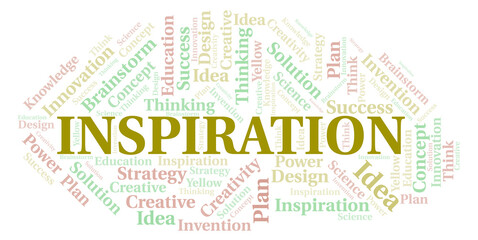 Obraz premium Inspiration typography word cloud create with the text only.