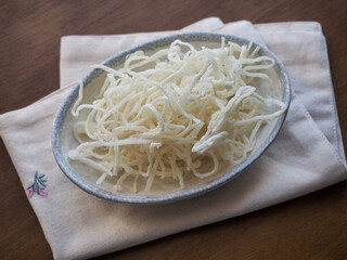 건조시킨 오징어 슬라이스, 음식재료  
