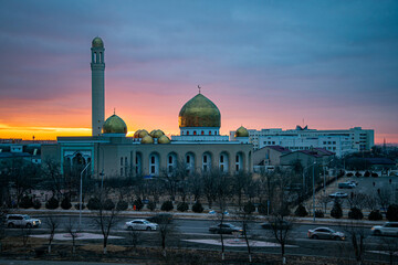 Fototapeta premium Виды зимнего города. Актау