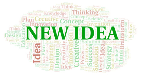 New Idea typography word cloud create with the text only.