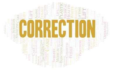 Obraz premium Correction typography word cloud create with the text only.