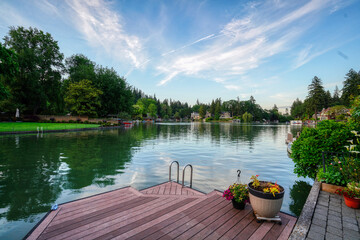 beautiful lake in the summer