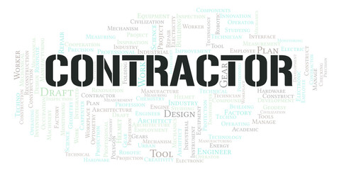 Obraz premium Contractor typography word cloud create with the text only