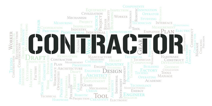 Contractor typography word cloud create with the text only