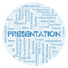 Obraz premium Presentation typography word cloud create with the text only.