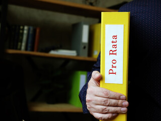 Business concept meaning Pro Rata with sign on the page.