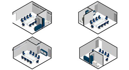 Isometric Architectural Projection - SJO 20 Interior Isometrics Boardroom