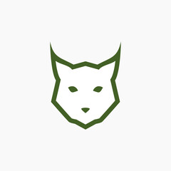 Simple portrait lynx head logo and icon design