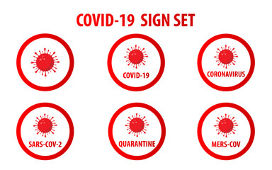 Covid-19 Warning Sign Set