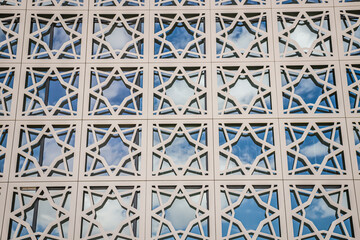 Finishing of the building with modern materials from aluminum facade