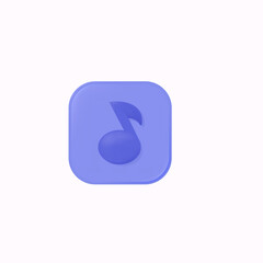 3D music note icon vector design template