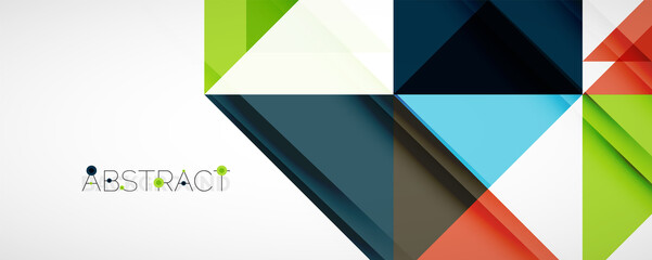 Fototapeta premium Geometric abstract background. Techno color triangle shapes. Vector illustration for covers, banners, flyers and posters and other designs