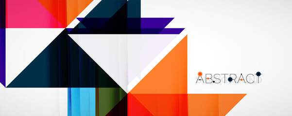 Geometric abstract background. Techno color triangle shapes. Vector illustration for covers, banners, flyers and posters and other designs