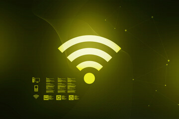 2d illustration WiFi symbol sign

