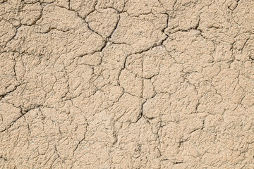 Cracked adobe wall as a background close-up.