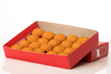 Box of Indian sweets Motichoor Laddu