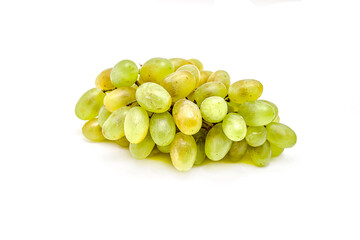 Ripe bunch of grapes close-up isolated on white background