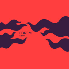 Poster with dynamic waves. Vector illustration in minimal style. Abstract background.