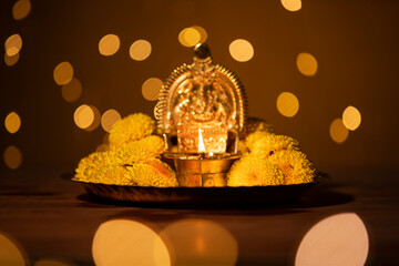 Fototapeta na wymiar Diya decorations for Diwali celebration