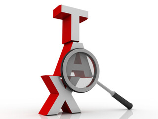 3d rendering tax search concept
