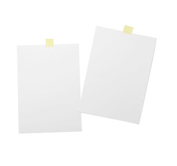 Blank paper sheets on white background
