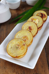 Roti Pisang Banjar, Indonesian traditional pancake from Banjarmasin, South Kalimanta, made from banana, egg, flour and coconut milk