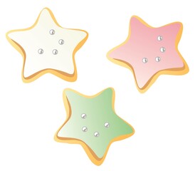 星形のアイシングクッキーのセット
