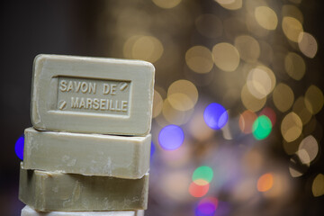 Marseille soap natural Multicolor soaps handmade with organic oil of olive, France