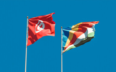 Flags of Tunisia and Seychelles.