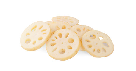 Lotus root an isolated on the white background